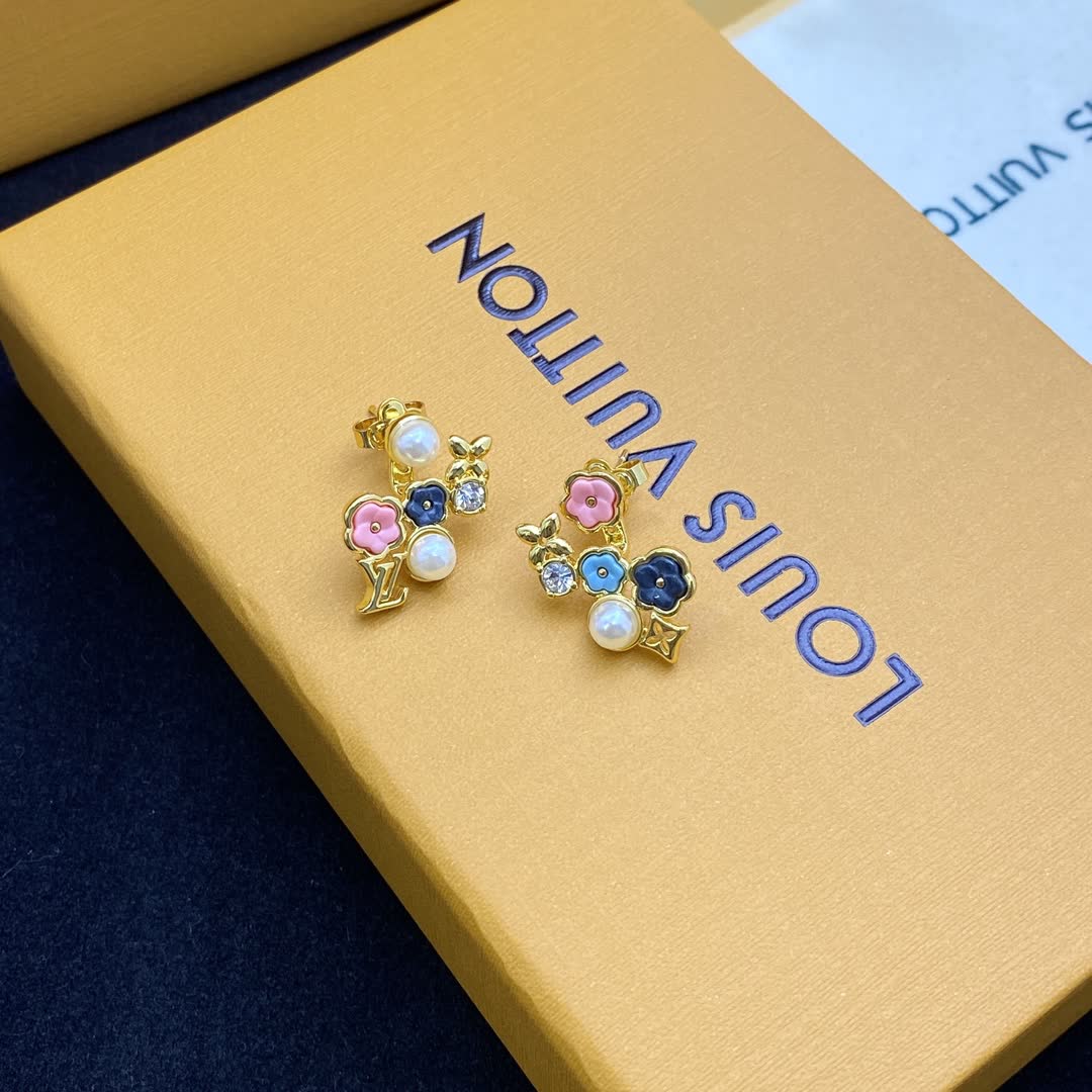 Louis Vuitton Pearl and Gemstone Earrings